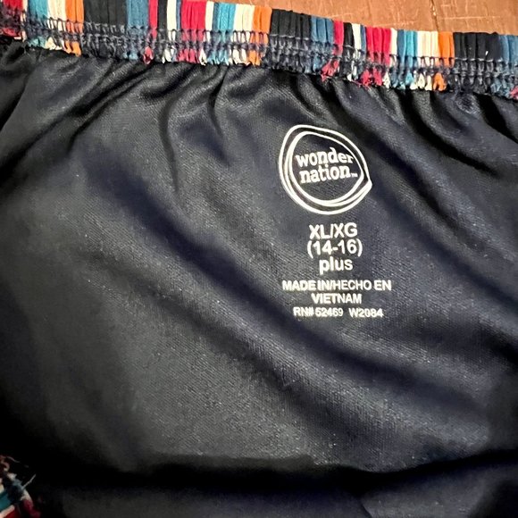 Wonder Nation Multicolor Stripe Round Neck Flutter Sleeve Tiered Dress Size XL - Picture 4 of 6